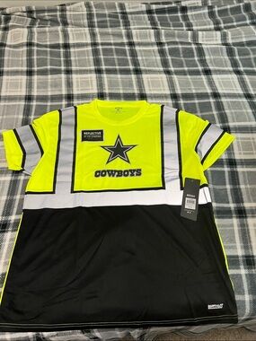Neon Yellow & Black Cowboys Reflective Short Sleeve Tee